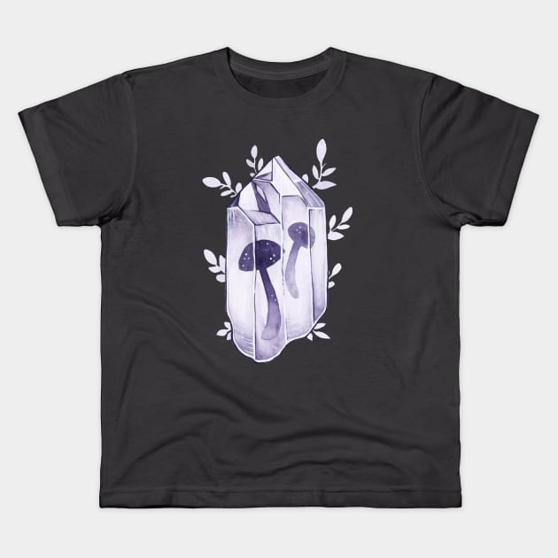 Crystal Mushrooms Kids T-Shirt by Ellen Wilberg